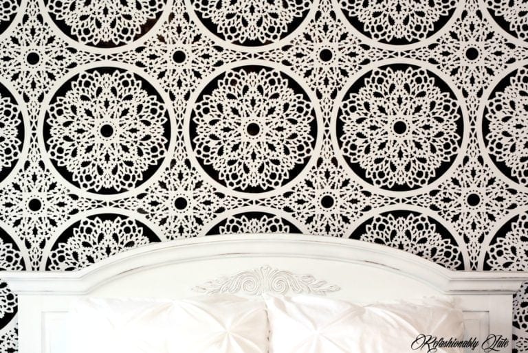 Stenciled Lace Feature Wall