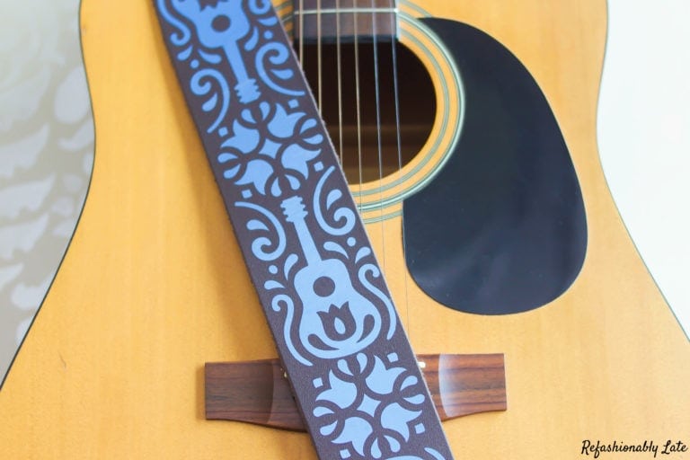 Detailed Guitar Strap with Cricut