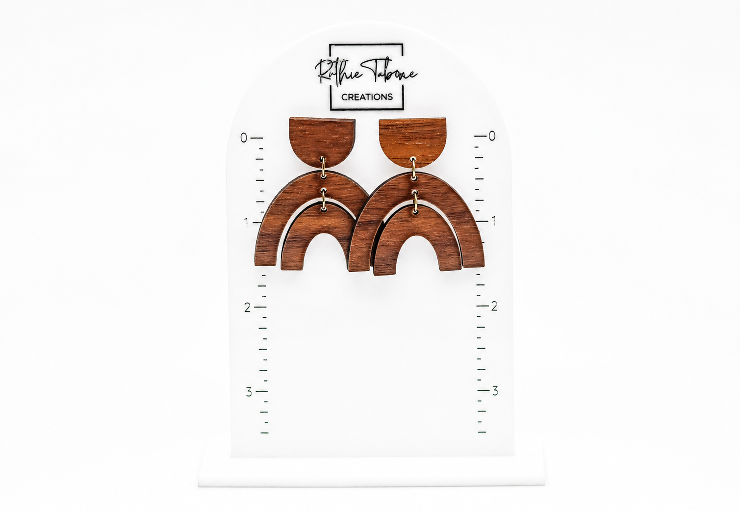 Jill Wood Arch Dangle Earrings - Image 2