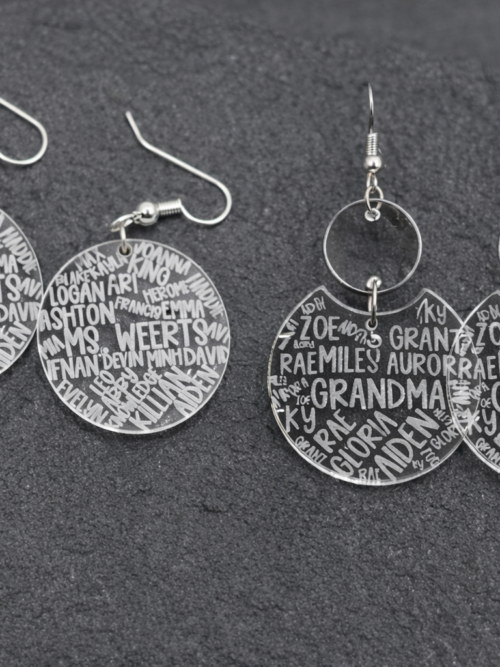 Custom Teacher or Grandma Name Acrylic Earrings