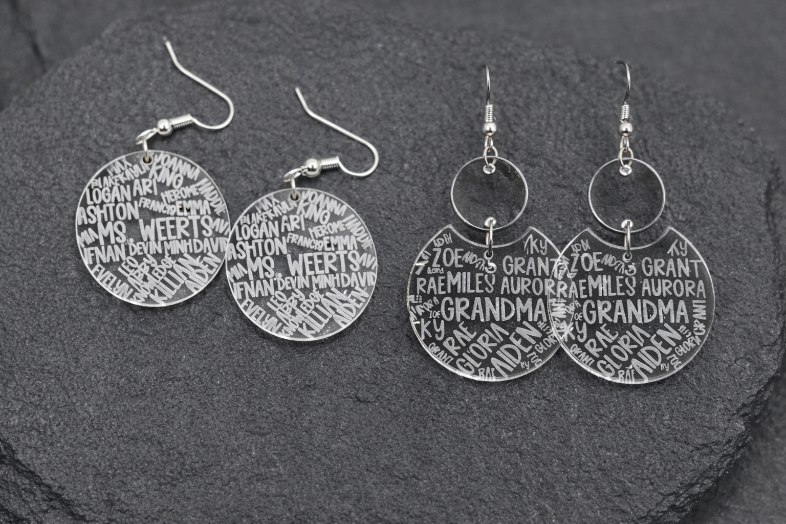 Custom Teacher or Grandma Name Acrylic Earrings