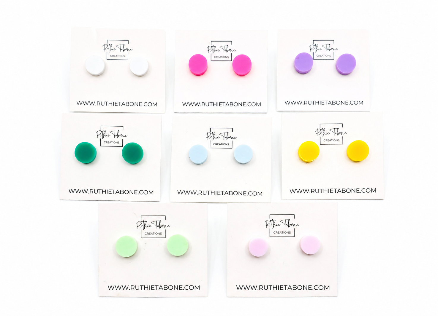Eloise Colorful Acrylic Stud Earrings - Image 2