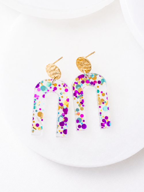 Millie Confetti Acrylic Dangle Earrings