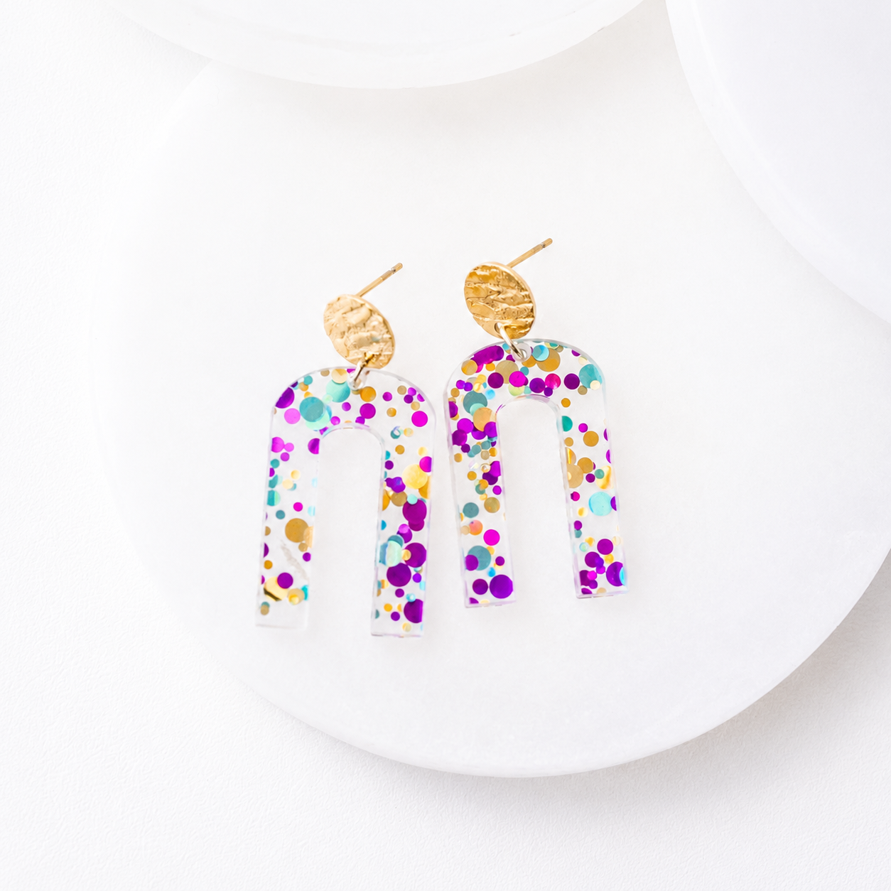 Millie Confetti Acrylic Dangle Earrings