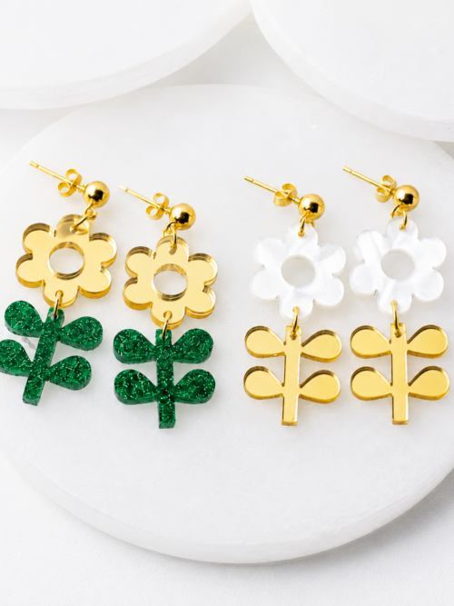 Samantha Acrylic Flower Dangle Earrings