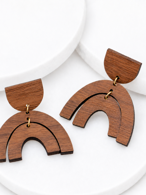 Jill Wood Arch Dangle Earrings