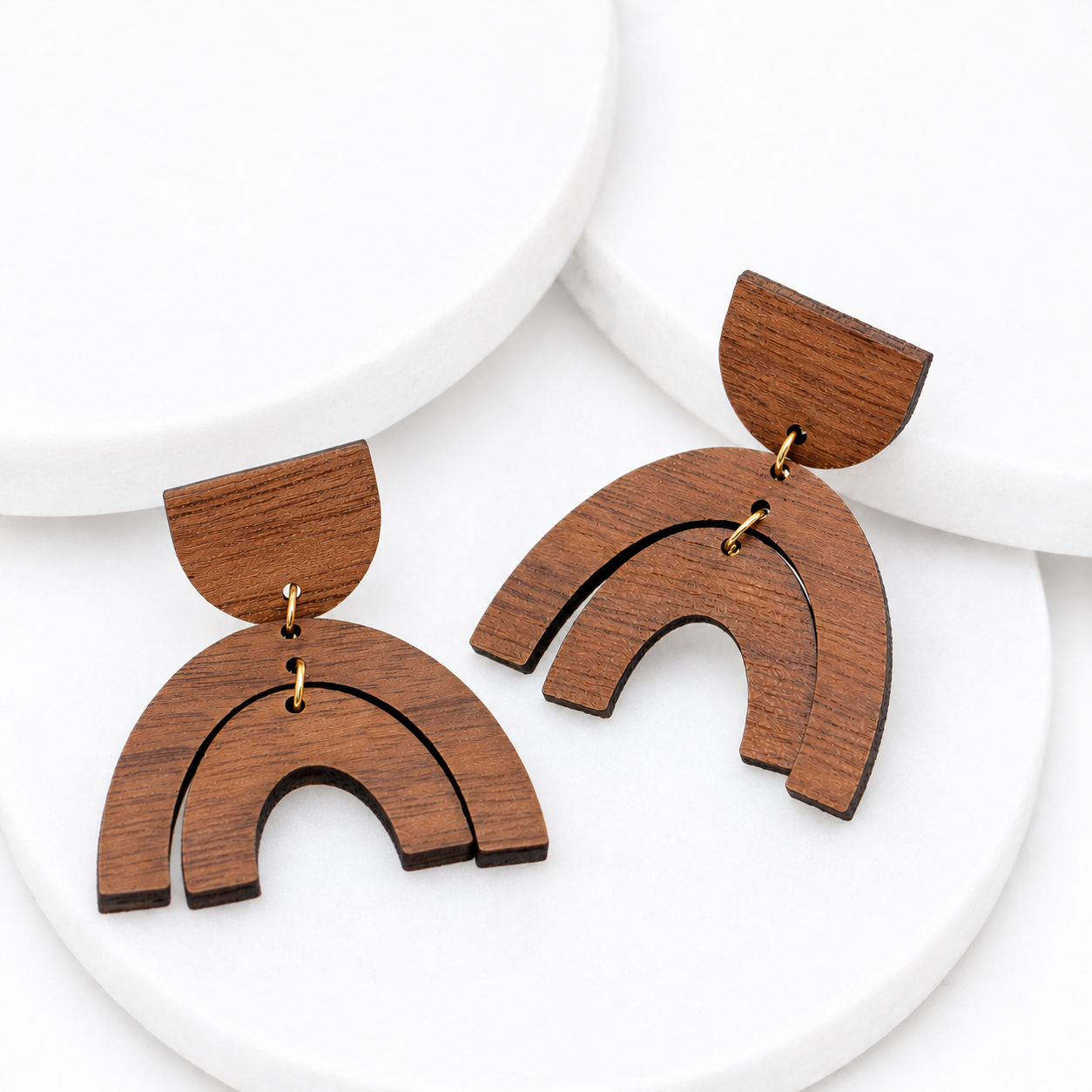 Jill Wood Arch Dangle Earrings