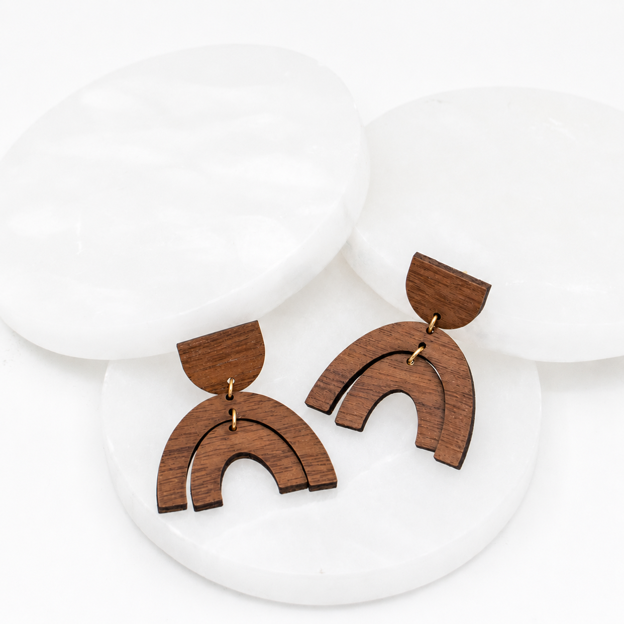 Jill Wood Arch Dangle Earrings - Image 3