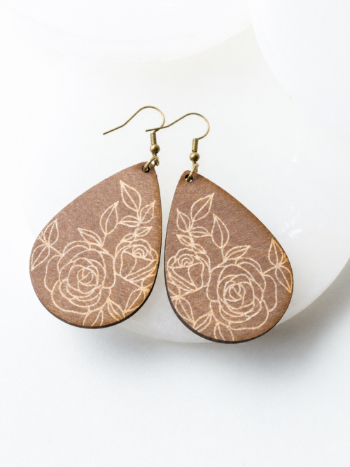 Estelle Stained Wood Teardrop Earrings