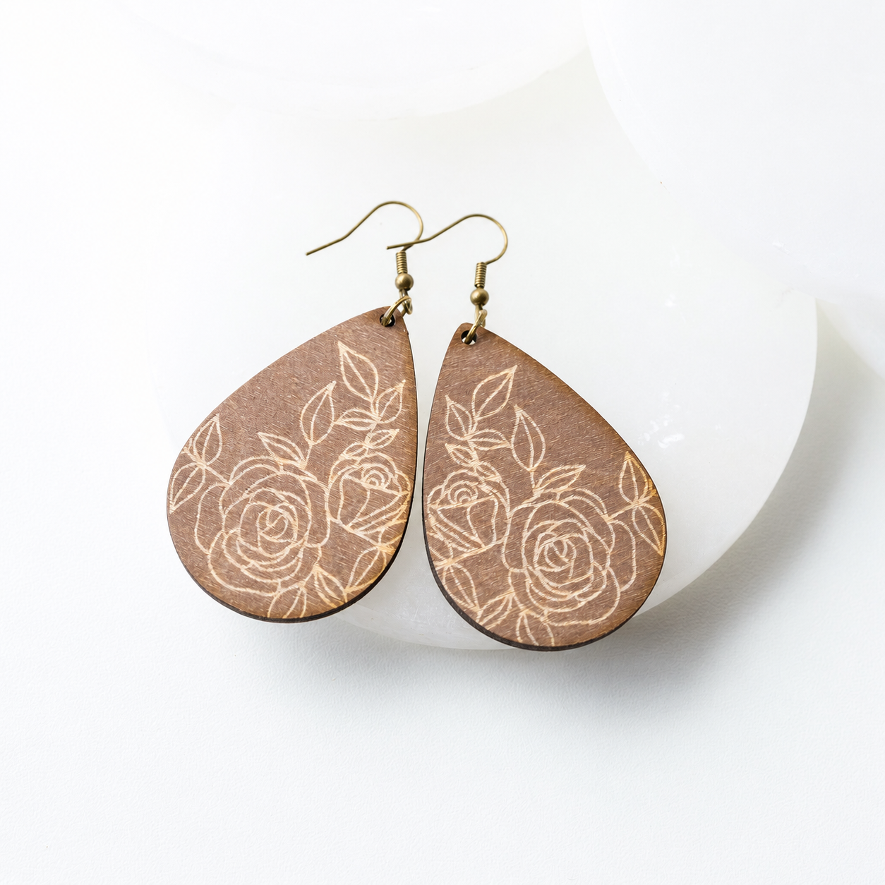 Estelle Stained Wood Teardrop Earrings