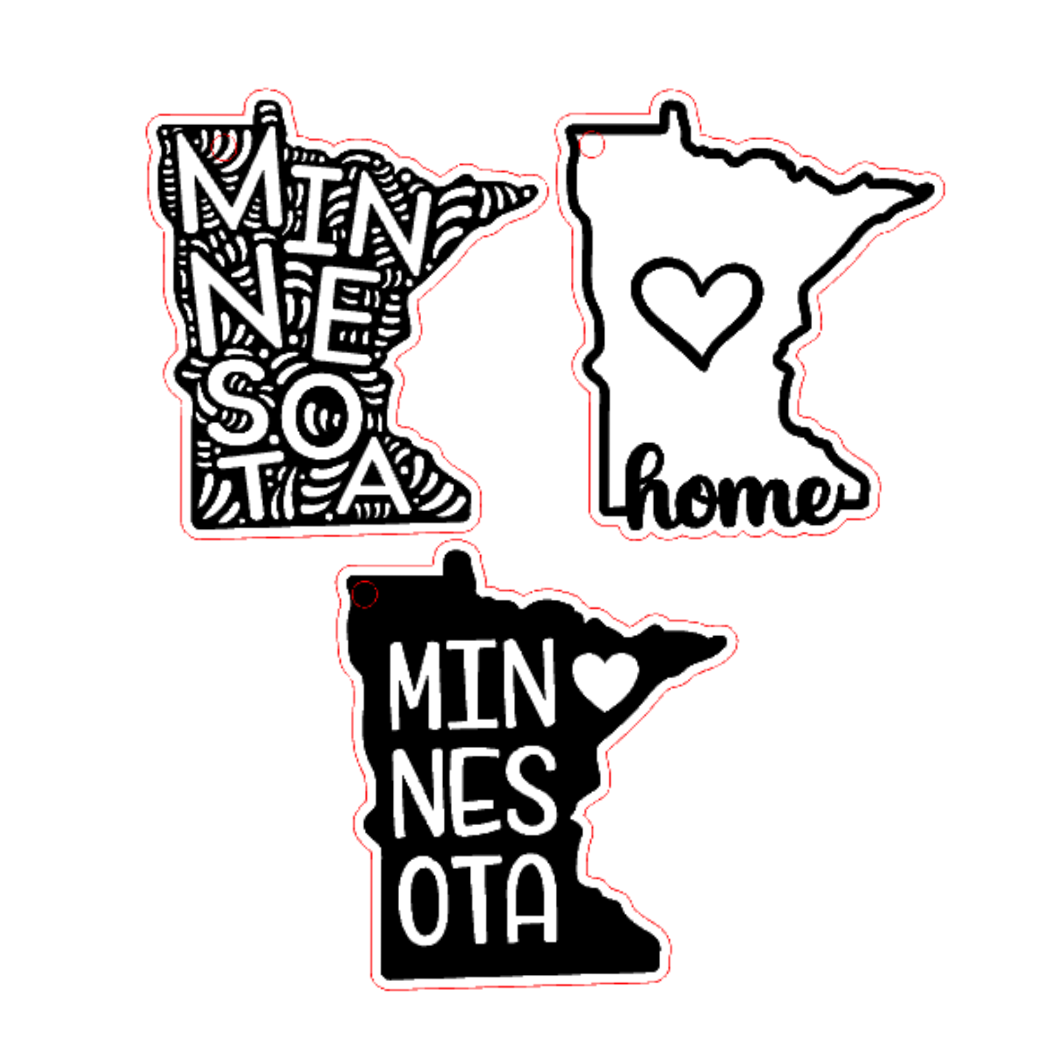 Minnesota Clear Acrylic Engraved Keychains - Image 2