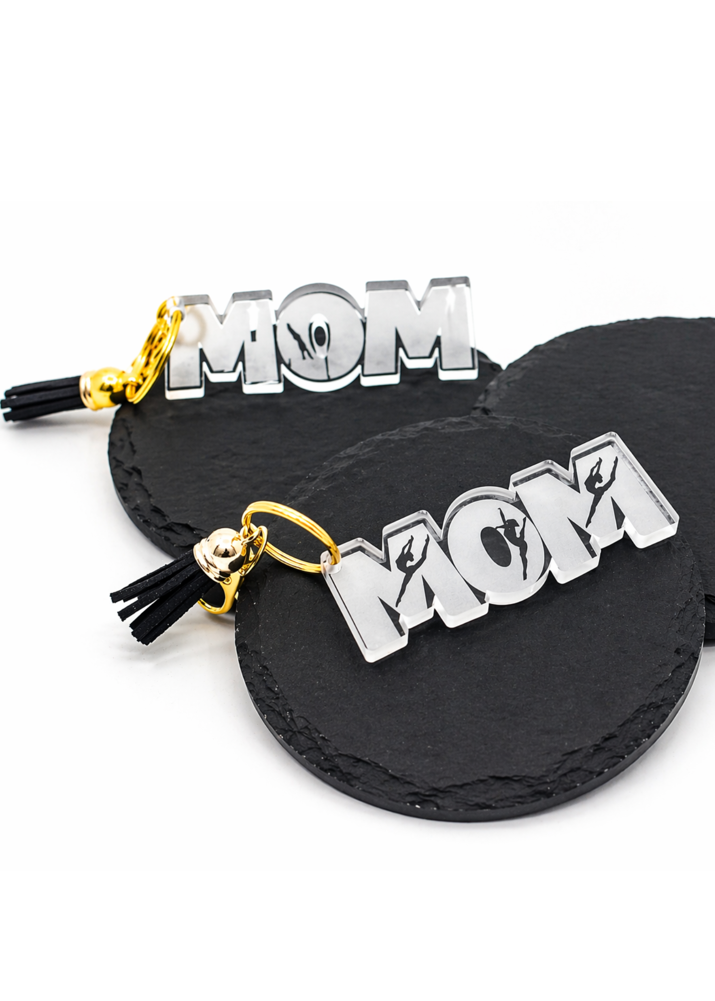 Clear Acrylic Mom Gymnast Keychains