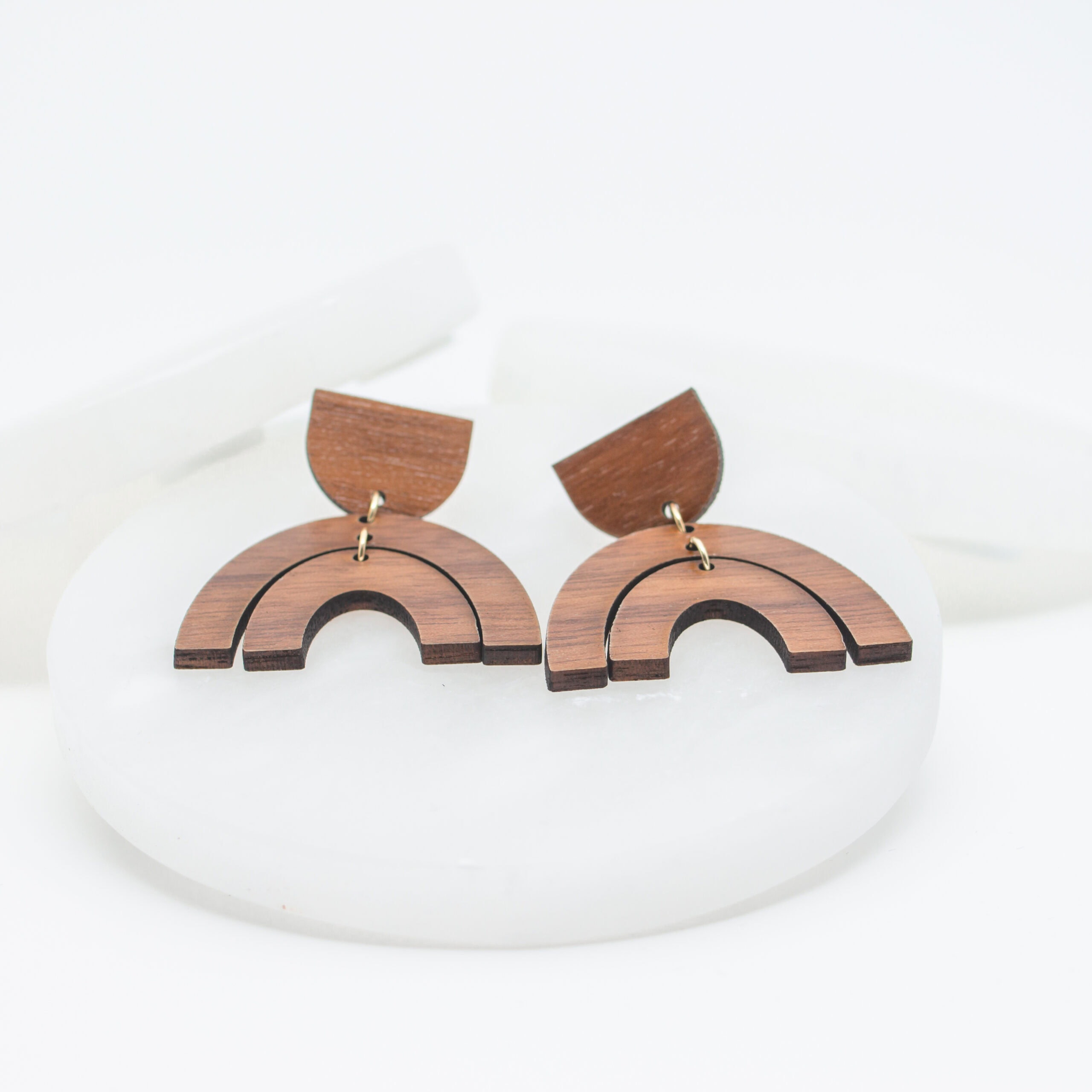 Jill Wood Arch Dangle Earrings - Image 4