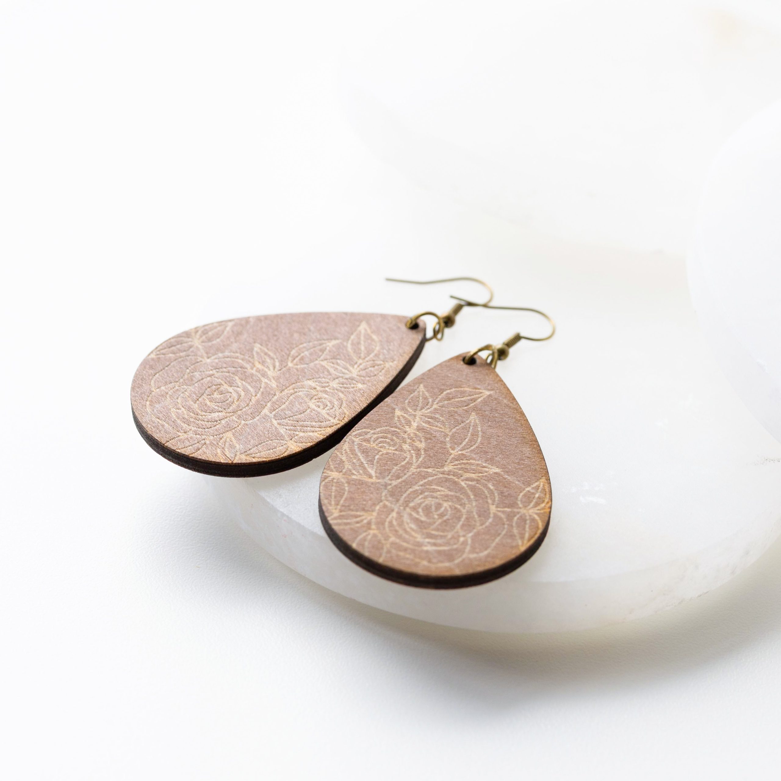 Estelle Stained Wood Teardrop Earrings - Image 3