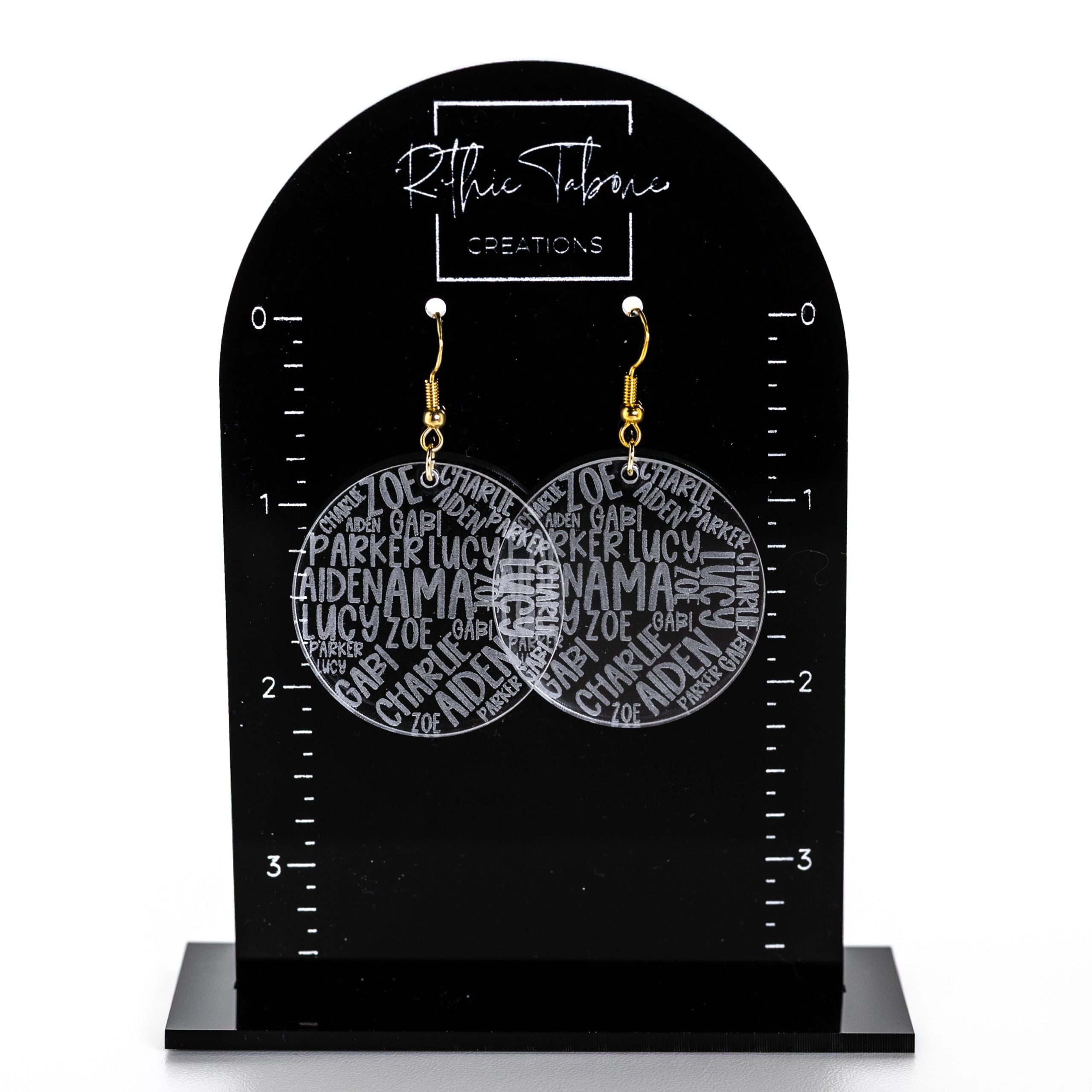 Custom Teacher or Grandma Name Acrylic Earrings - Image 2