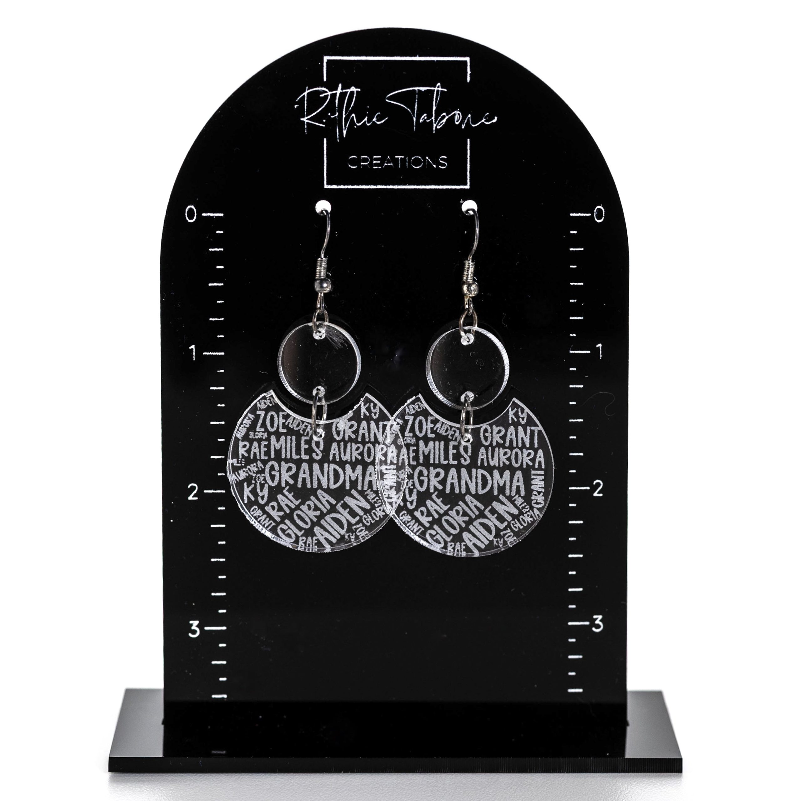 Custom Teacher or Grandma Name Acrylic Earrings - Image 3