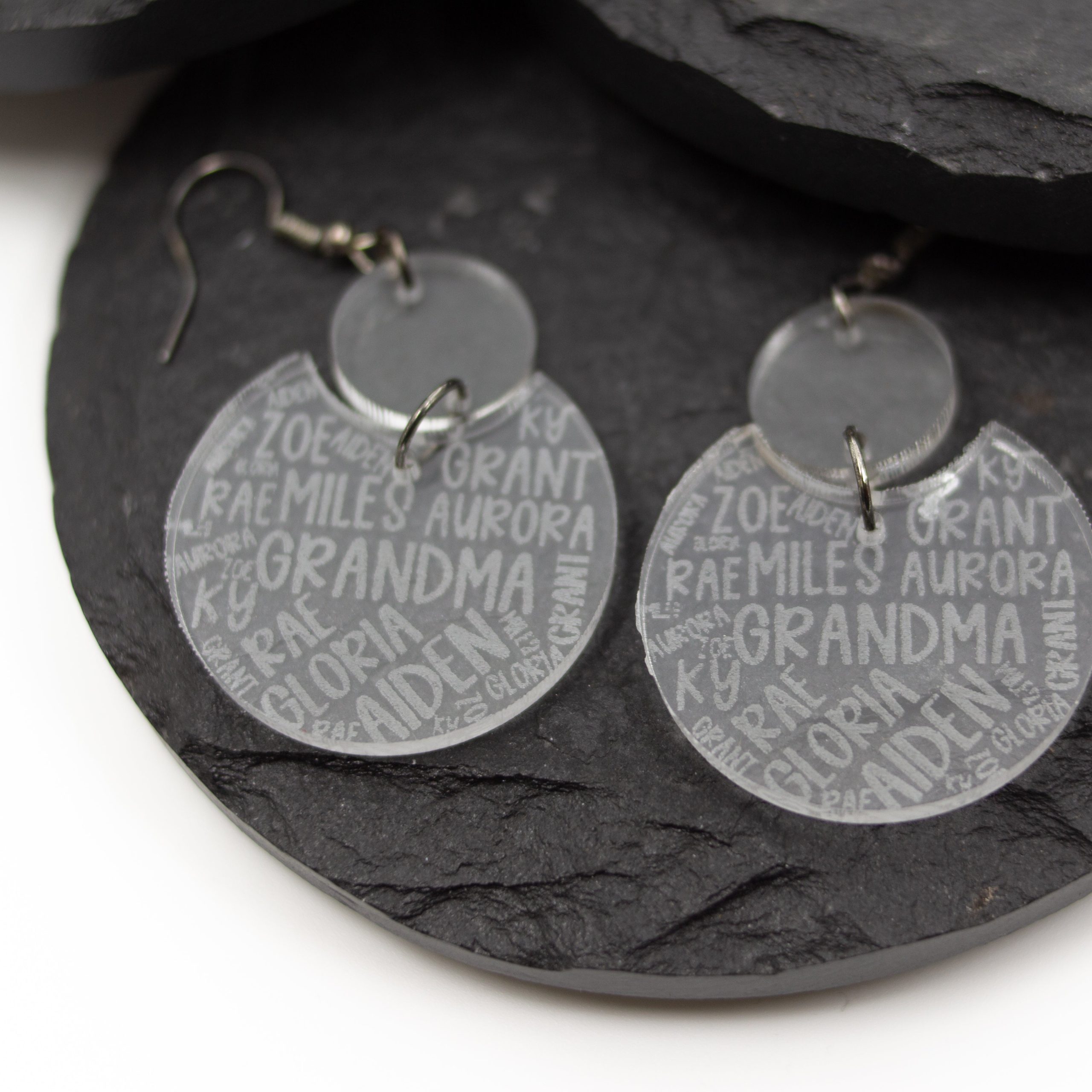 Custom Teacher or Grandma Name Acrylic Earrings - Image 4