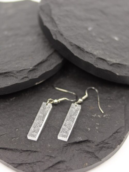 Isla Clear Acrylic Aster Flower Mini Dangle Earrings