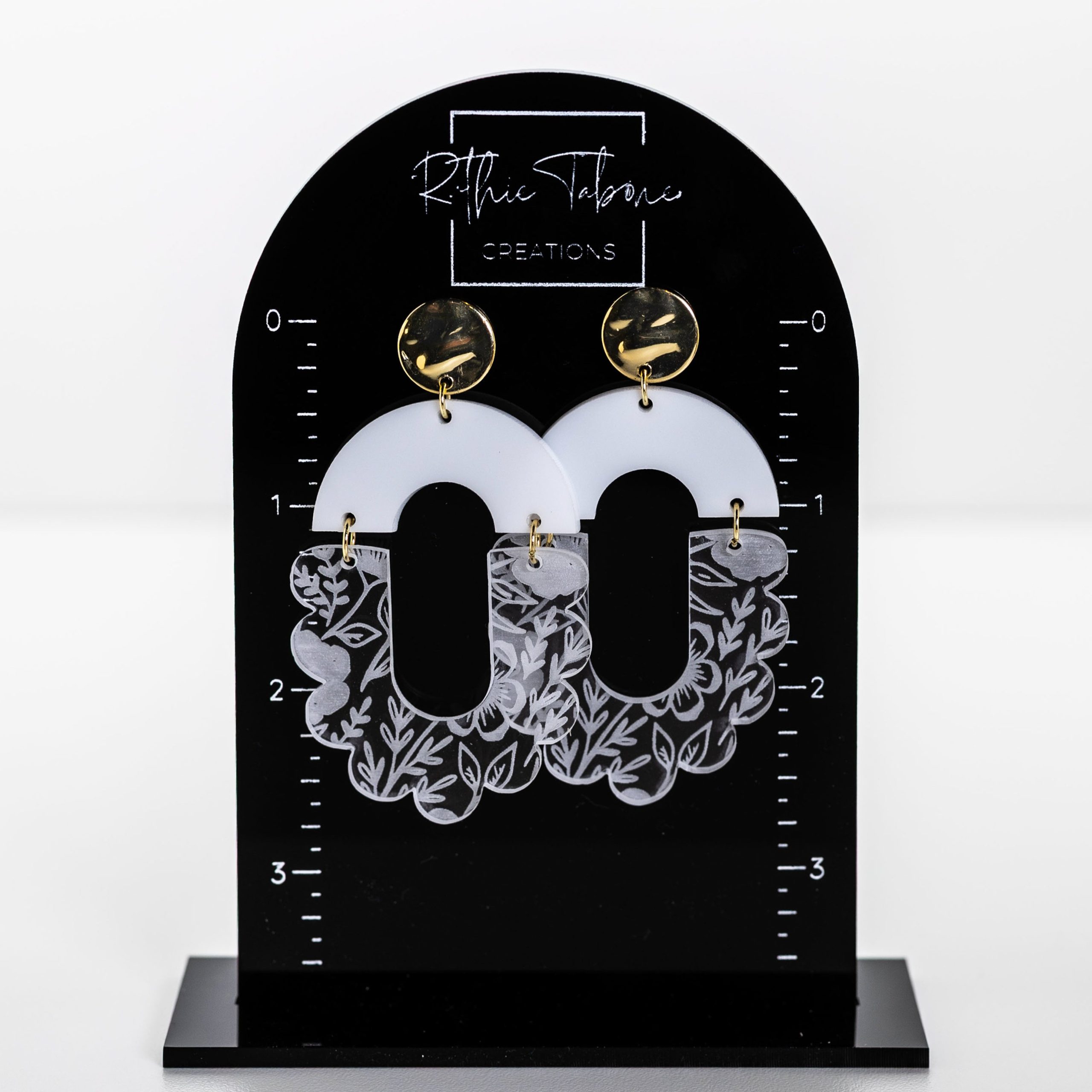 Megan Floral Acrylic Statement Earrings - Image 2