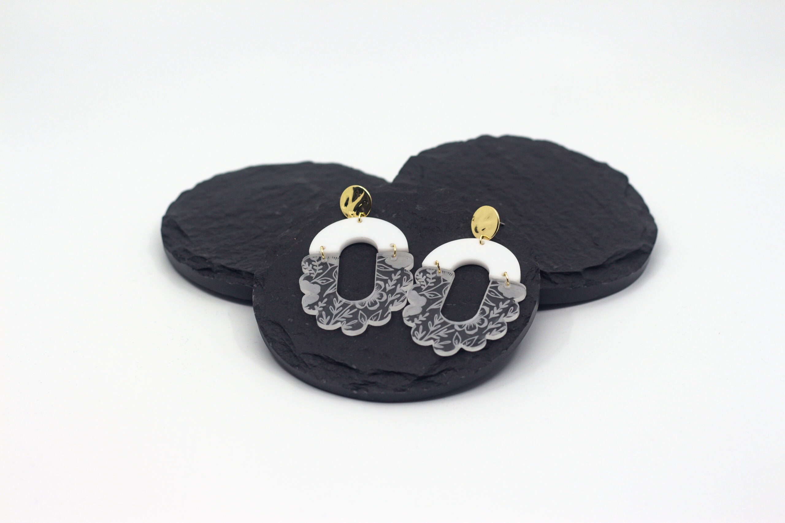 Megan Floral Acrylic Statement Earrings - Image 3