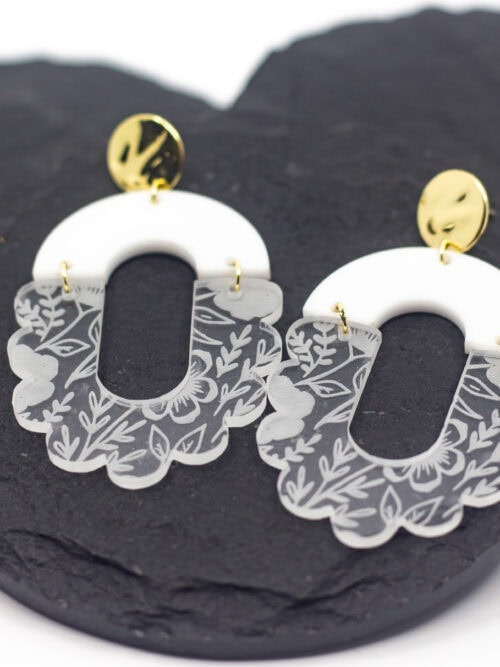 Megan Floral Acrylic Statement Earrings
