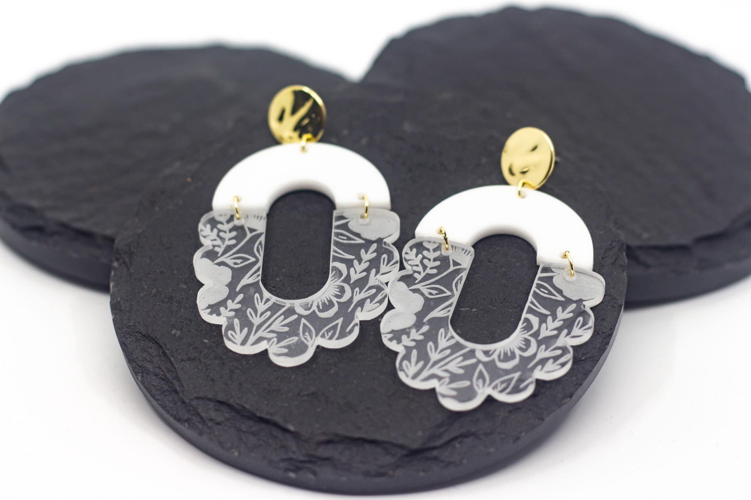 Megan Floral Acrylic Statement Earrings