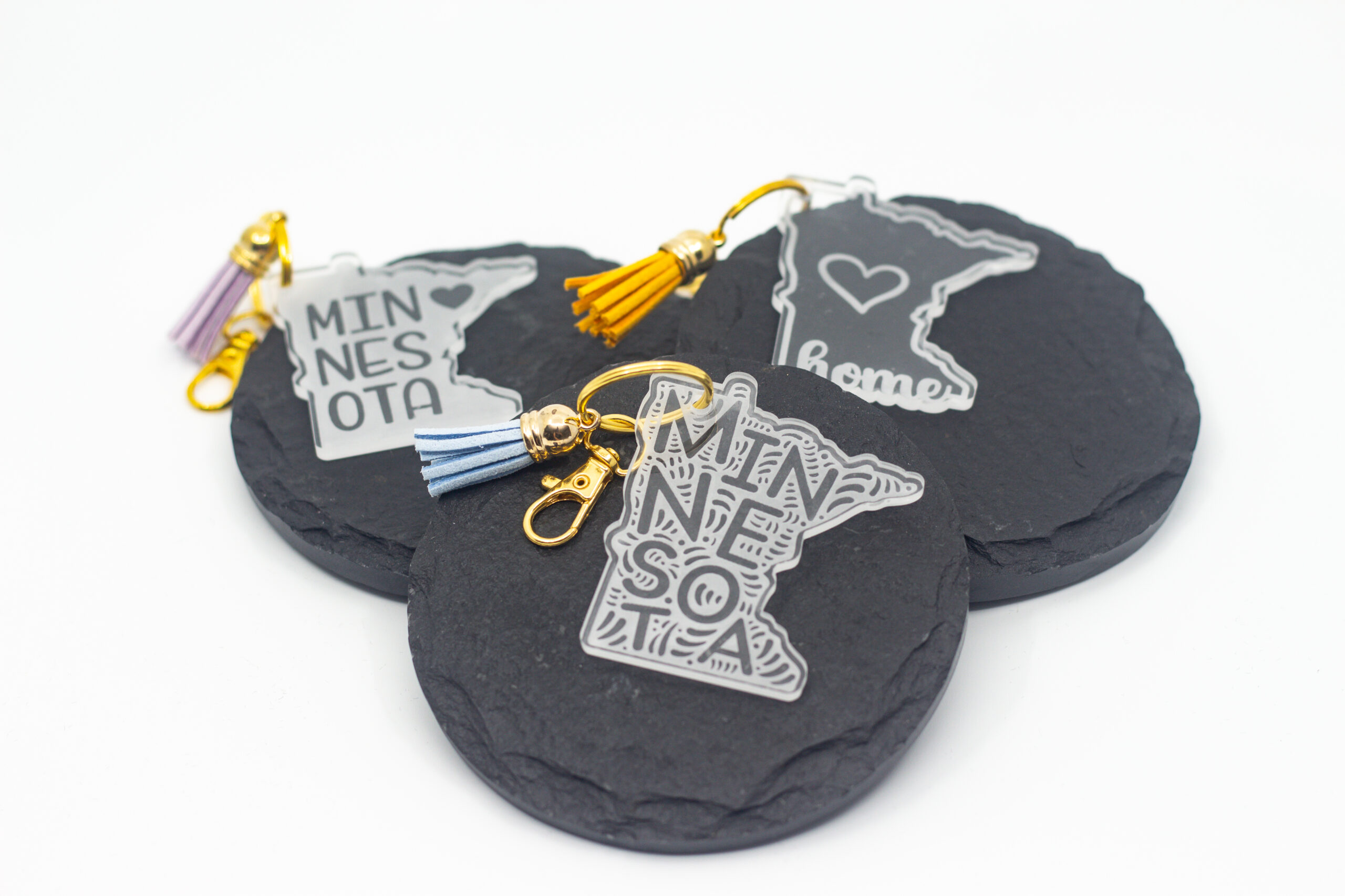 Minnesota Clear Acrylic Engraved Keychains