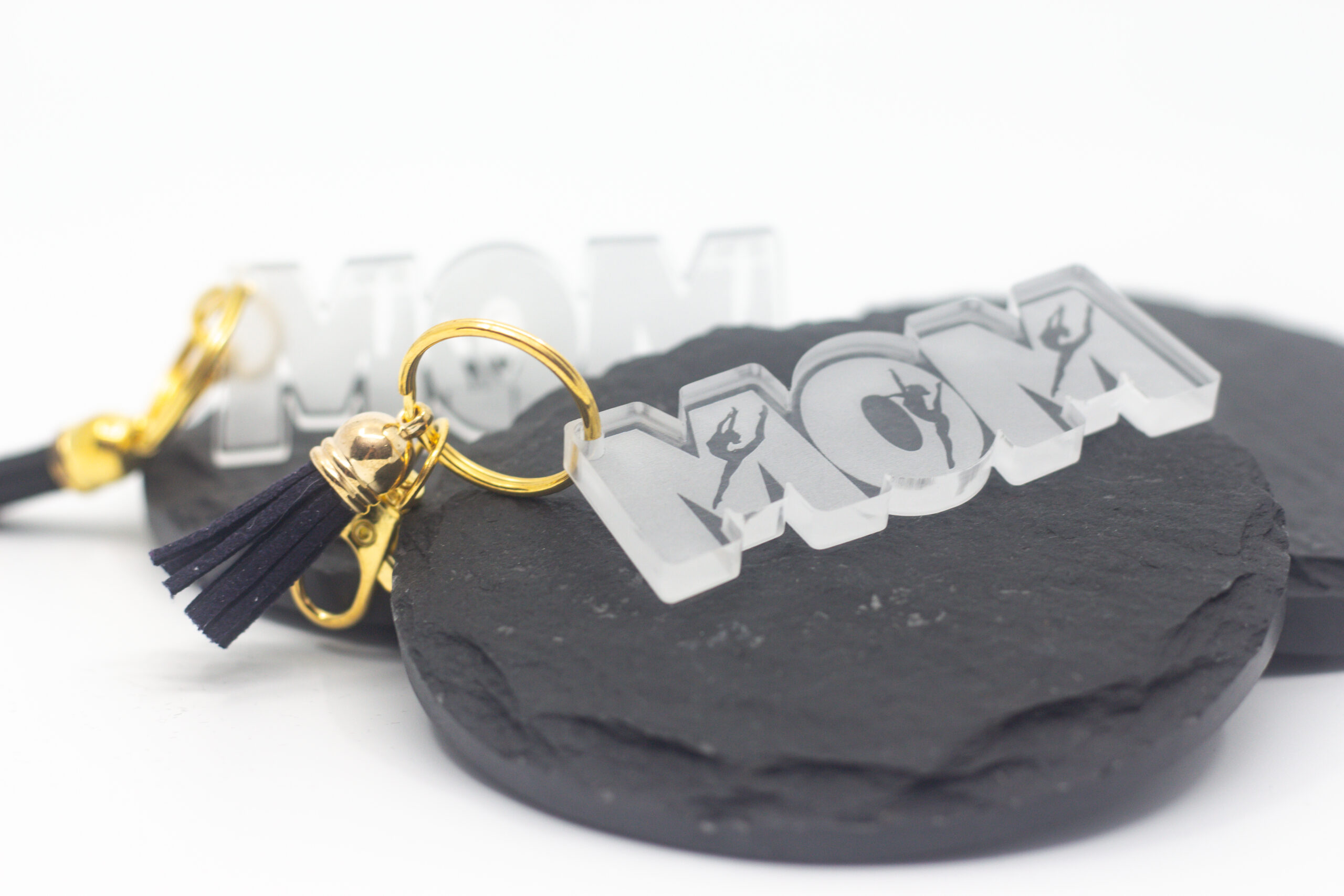Clear Acrylic Mom Gymnast Keychains - Image 5