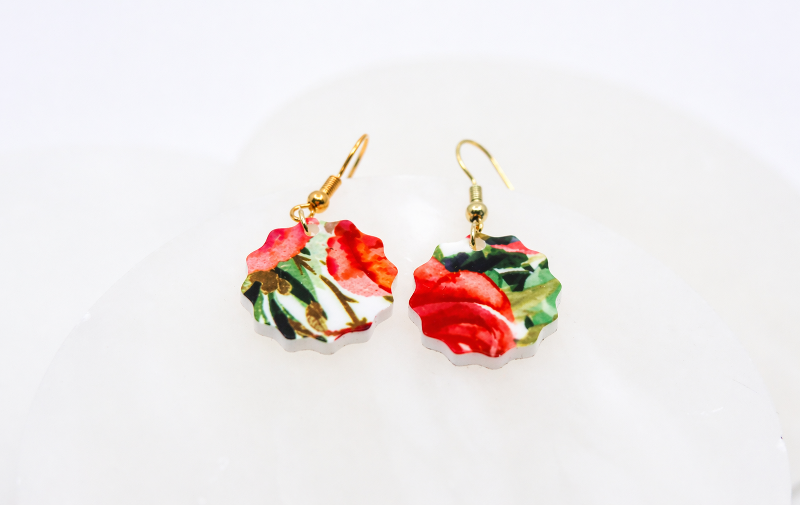 Jessie Floral Acrylic Dangle Earrings - Image 3