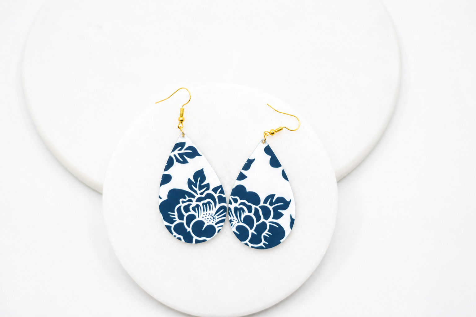 Cathie Chinoiserie Acrylic Teardrop Earrings