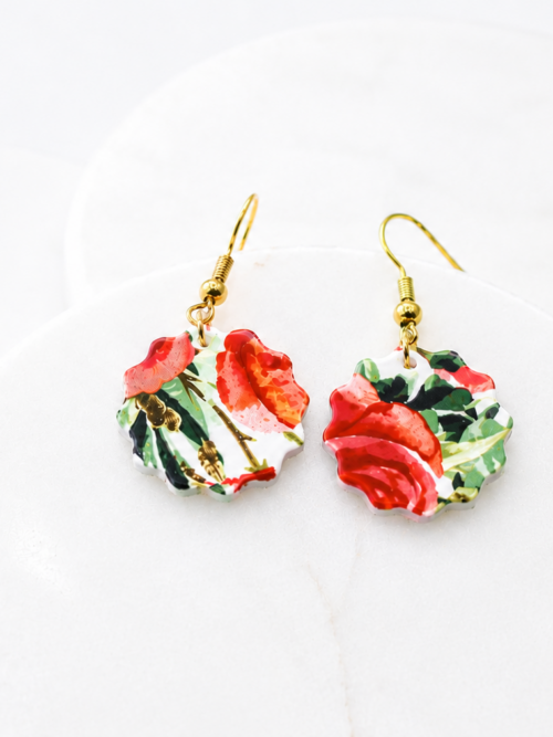 Jessie Floral Acrylic Dangle Earrings