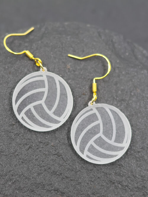 Monica Clear Acrylic Volleyball Earrings