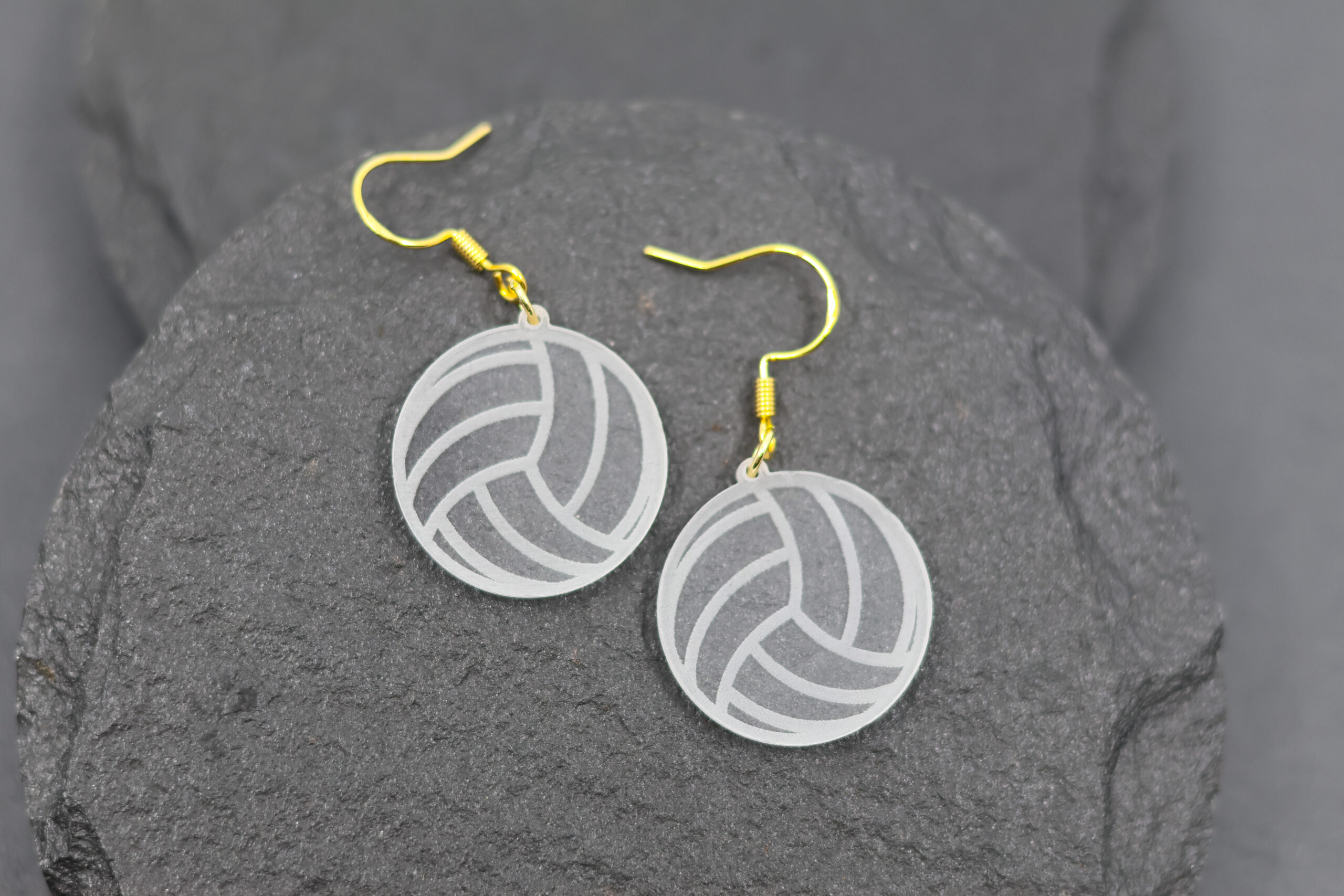 Monica Clear Acrylic Volleyball Earrings