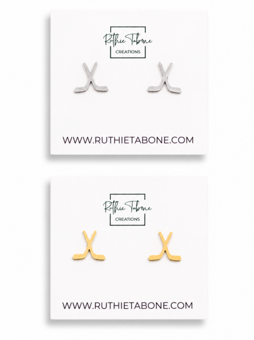 Molly Hockey Stainless Steel Stud Earrings