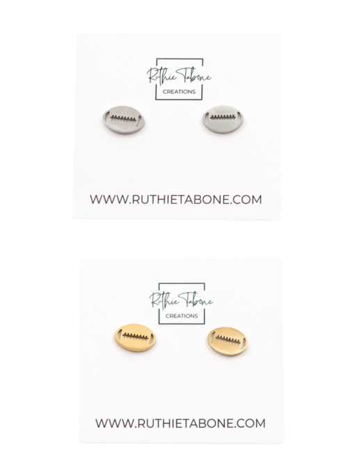 Eden Football Stainless Steel Stud Earrings