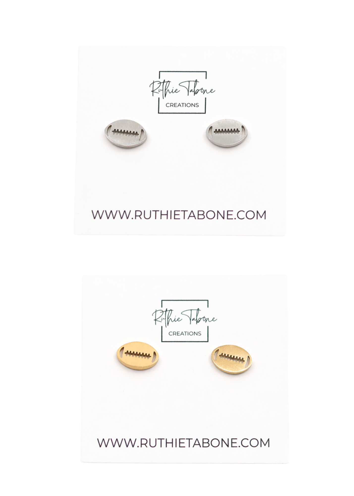 Eden Football Stainless Steel Stud Earrings
