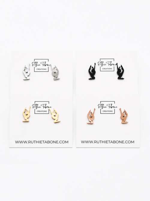 Gymnastics Stainless Steel Stud Earrings